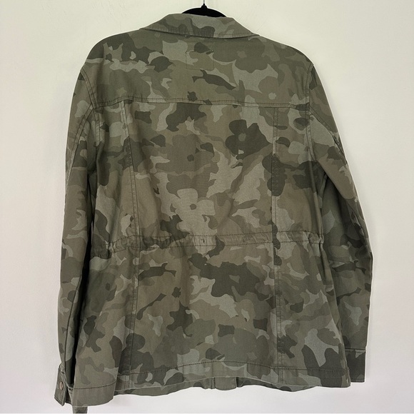 Old Navy Olive Green Camo Utility Jacket Cotton Zip Front Size M - Picture 5 of 6
